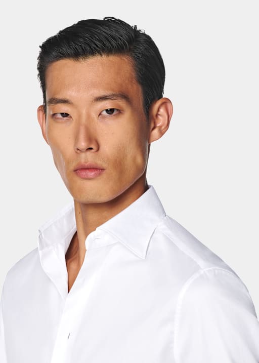 White Twill Tailored Fit Shirt