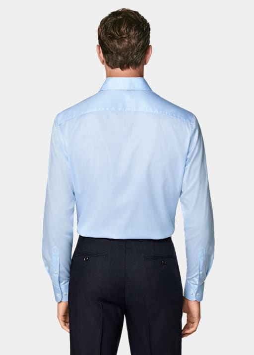 Light Blue Twill Tailored Fit Shirt