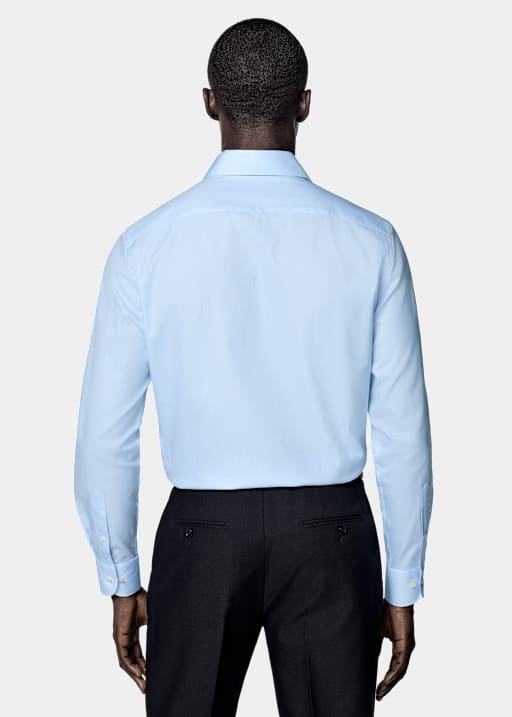 Light Blue Twill Tailored Fit Shirt