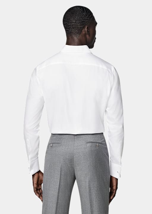 White Double Cuff Tailored Fit Shirt
