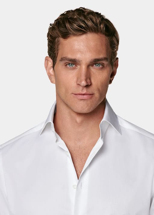 White Twill Tailored Fit Shirt