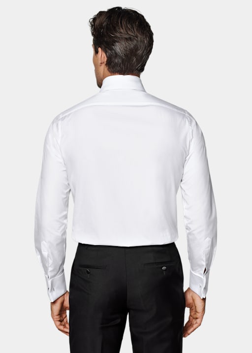 Camicia da smoking bianca piqué tailored fit