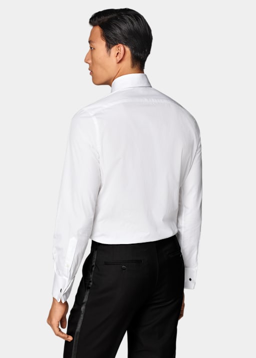 Camisa de esmoquin blanca plissé corte Tailored