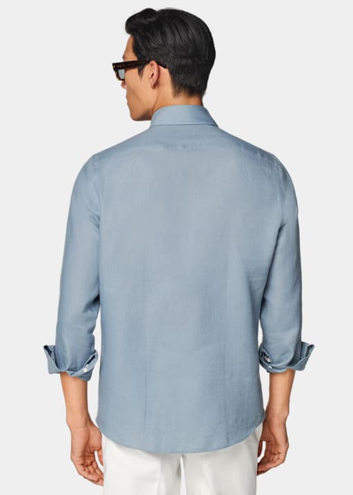 Mid Blue Tailored Fit Shirt