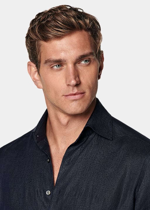 Navy Tailored Fit Shirt