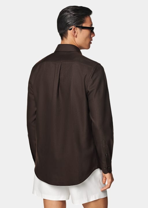 Dark Brown Wool Overshirt
