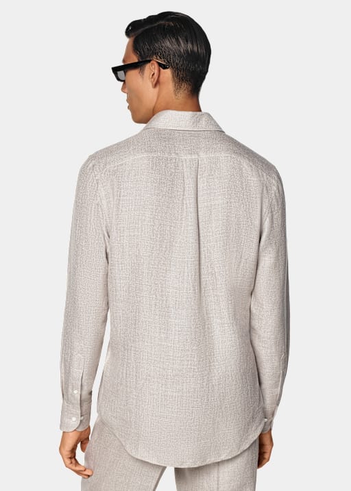 Hemd helltaupe Relaxed Fit