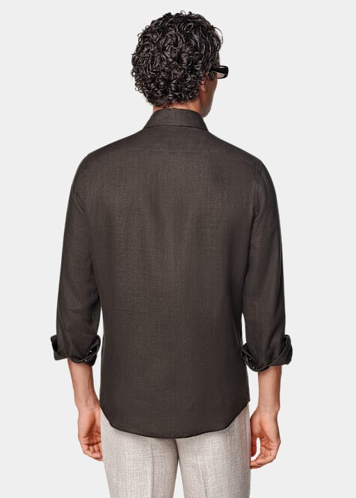 Dark Brown Linen Shirt