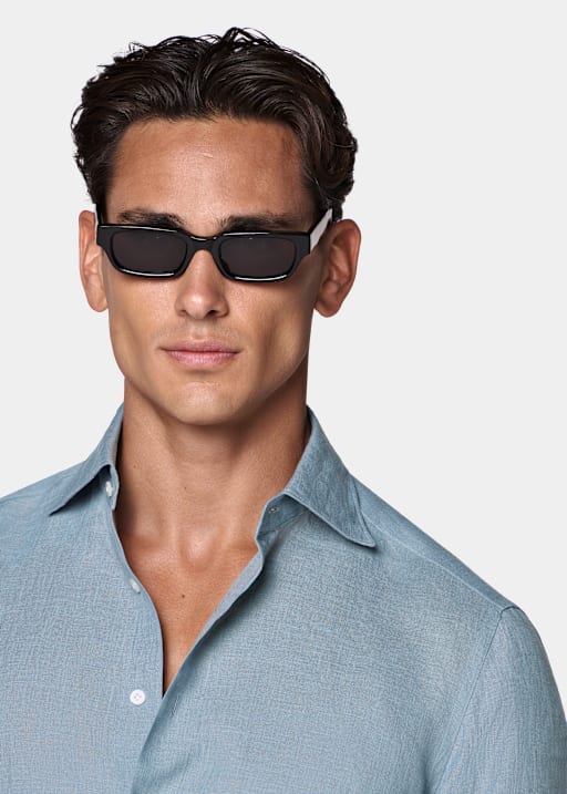 Mid Blue Linen Shirt