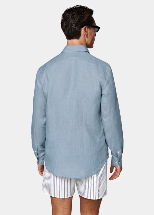 Mid Blue Linen Shirt