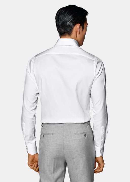 White Widespread Collar Shirt