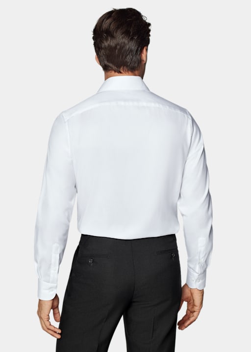 白色皇家牛津纺特别修身剪裁衬衫