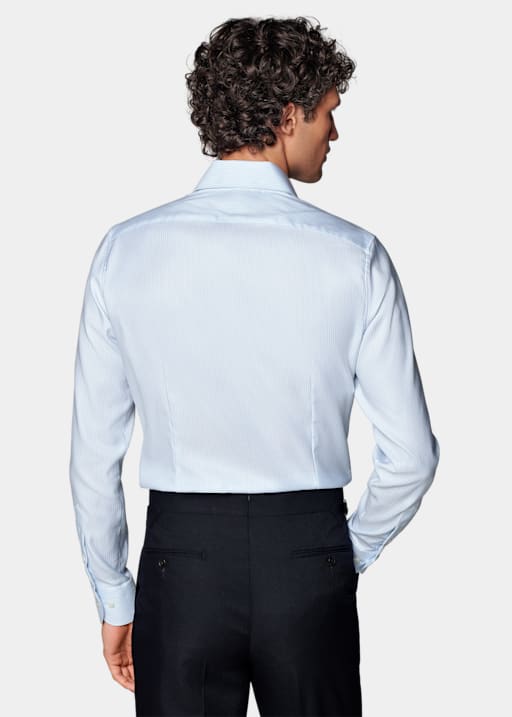 Camicia Oxford azzurra a righe vestibilità extra slim