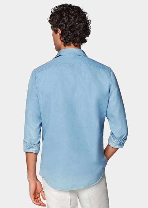 Chemise coupe ajustée bleu clair