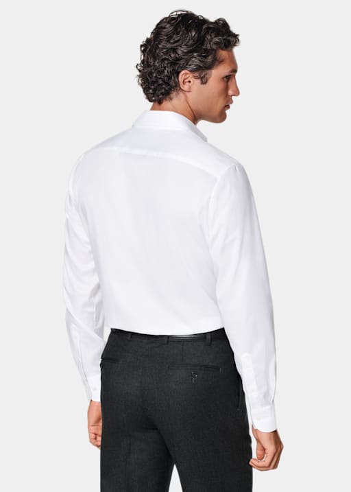 White Twill Tailored Fit Shirt