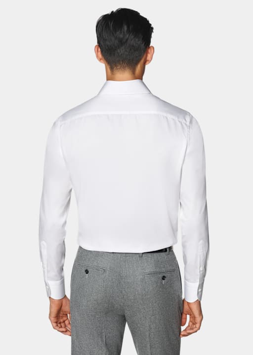 White Twill Tailored Fit Shirt