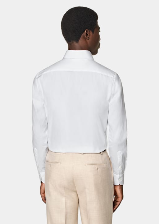 Chemise coupe tailored en popeline blanche