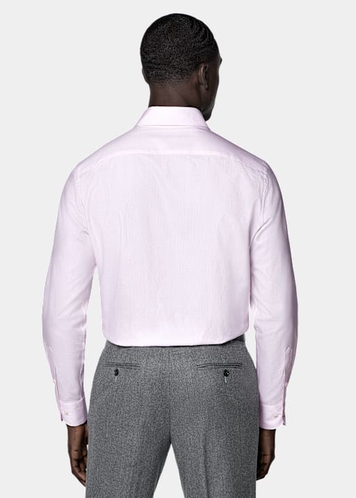 Chemise col classique rose
