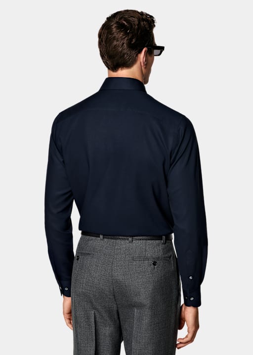Navy Lyocell-Hemd