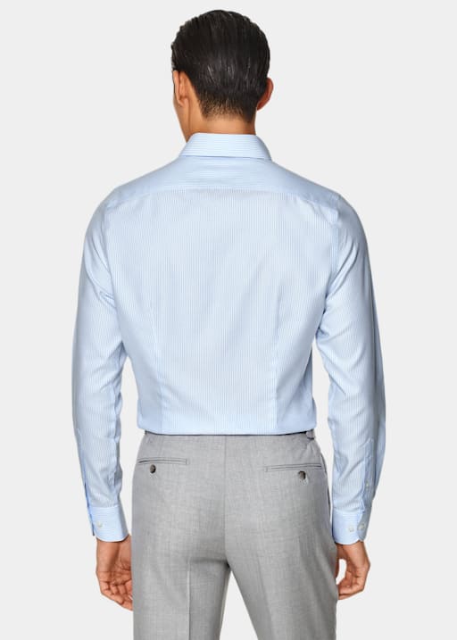Oxford Hemd hellblau gestreift Extra Slim Fit