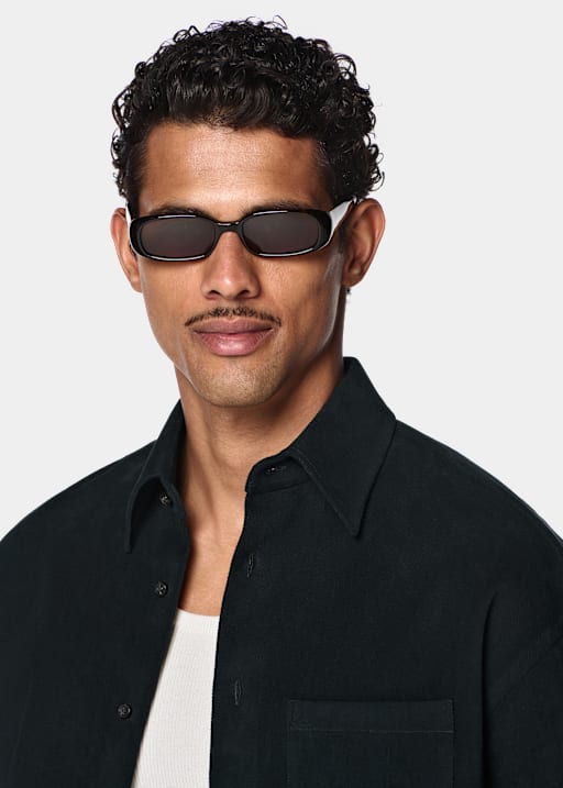 Surchemise noire en coton