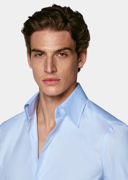 Light Blue Point Collar Shirt