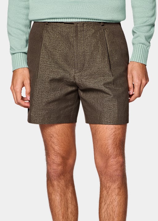 Dark Brown Straight Leg Shorts