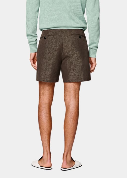 Dark Brown Straight Leg Shorts
