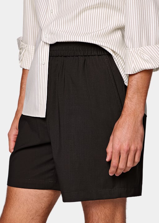 다크 브라운 스트레이트 레그 반바지