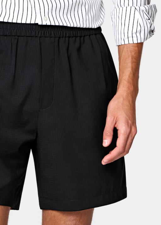 Black Straight Leg Shorts