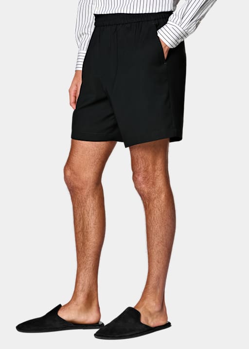 블랙 스트레이트 레그 반바지