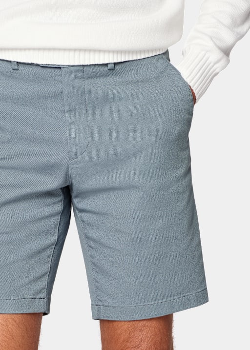 Mid Blue Slim Leg Chino Shorts