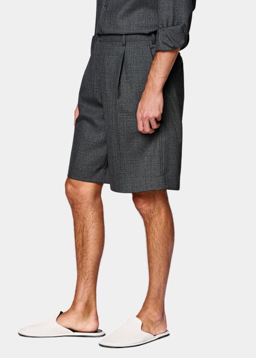 Dark Grey Wide Leg Shorts