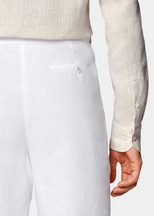 White Straight Leg Shorts