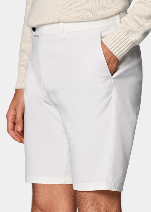 Short Slim Leg blanc cassé