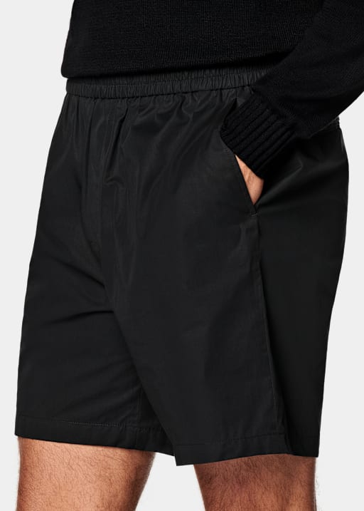 Black Straight Leg Shorts