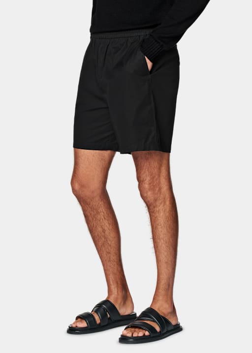 Black Straight Leg Shorts