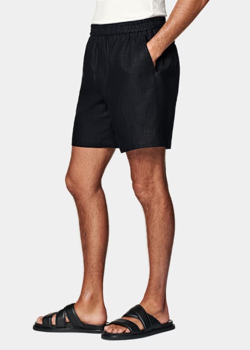 Navy Straight Leg Shorts