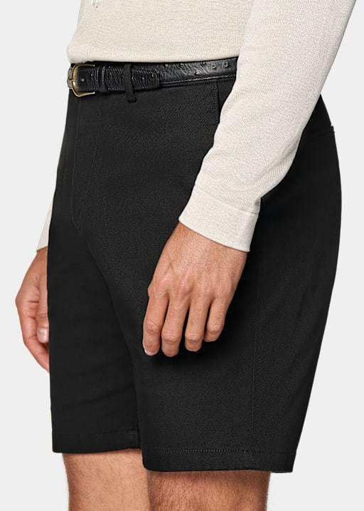 Chino-Shorts schwarz Slim Leg