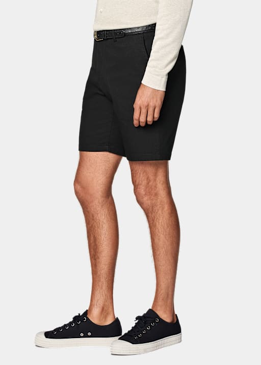 Chino-Shorts schwarz Slim Leg