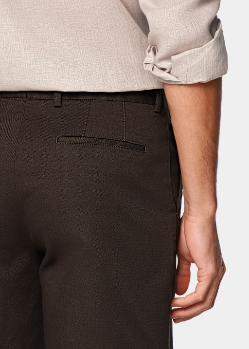 Dark Brown Slim Leg Chino Shorts