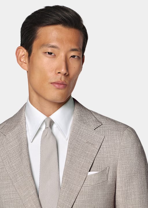 Light Taupe Tailored Fit Havana Suit