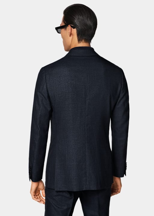 Navy Checked Tailored Fit Havana Suit