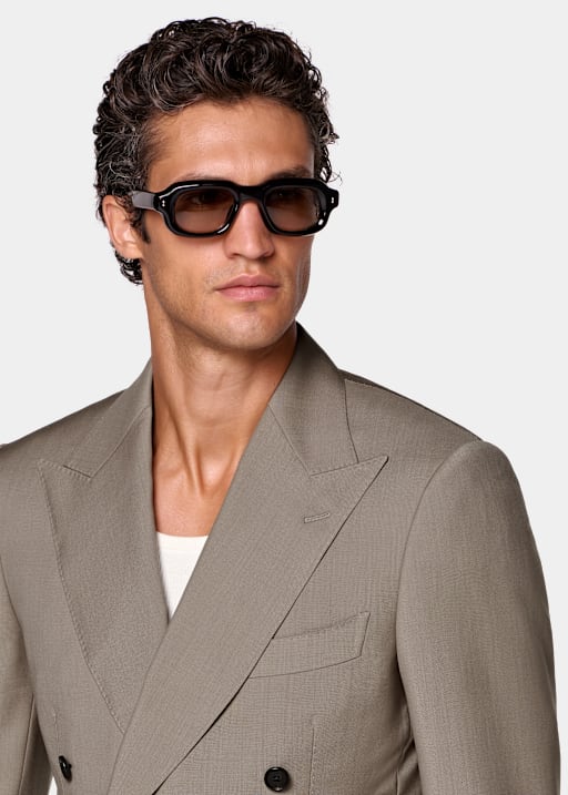 Taupe Tailored Fit Milano Suit