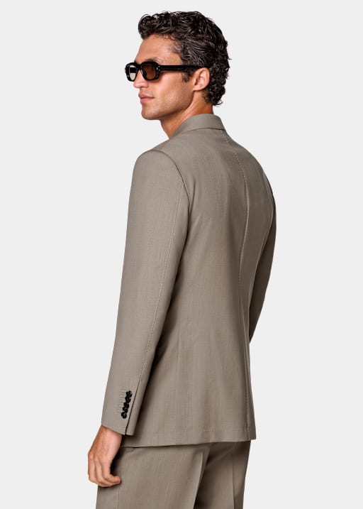 Taupe Tailored Fit Milano Suit