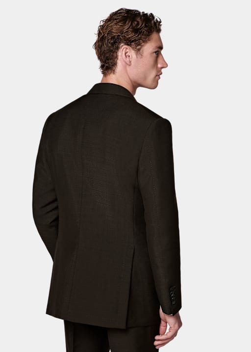 Garnitur Milano tailored fit ciemnobrązowy