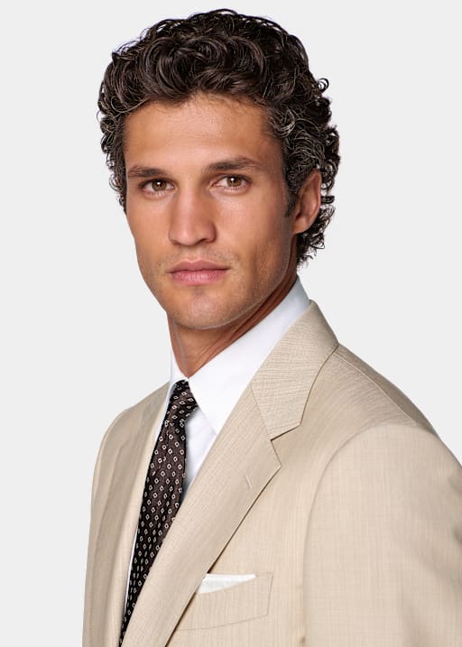 Light Taupe Tailored Fit Milano Suit