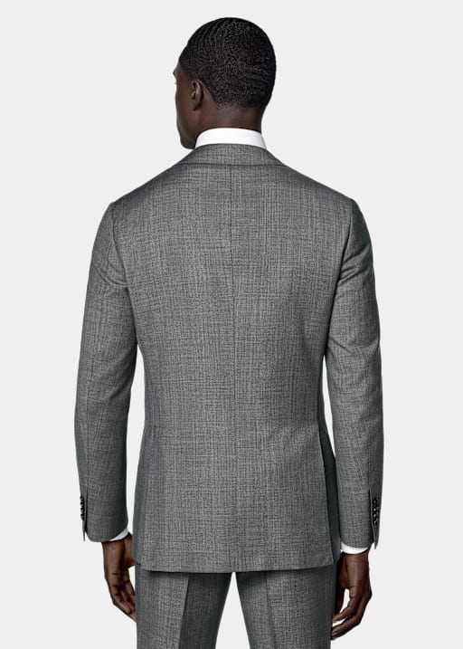 Dark Grey Checked Tailored Fit Havana Suit