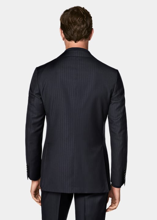 Navy Striped Tailored Fit Havana Suit