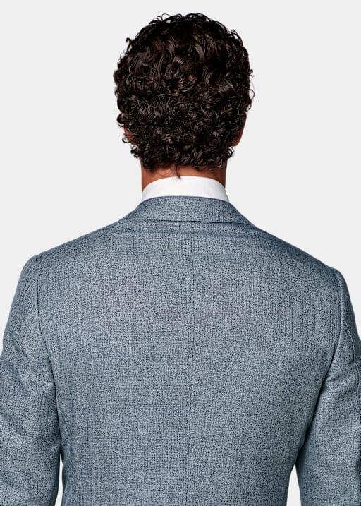 Costume Havana coupe Tailored bleu moyen